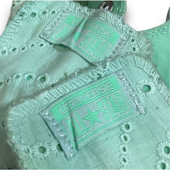 Converse Chuck Taylor All Star Lo Sneakers Eyelet CTAS Fabric Mint Green - Picture 5 of 9